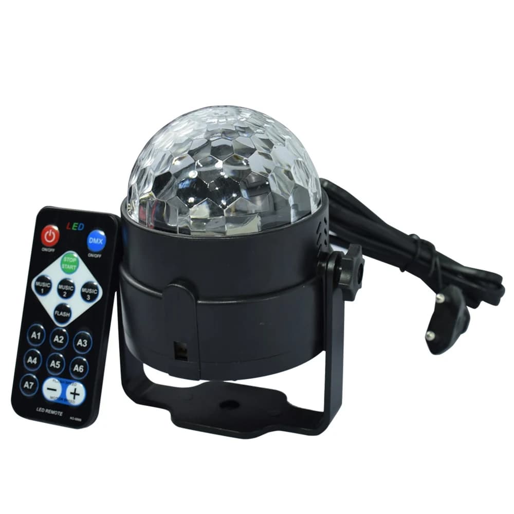 LED Disco Ball Lights - Crystal Magic Ball Lamp for Rotating Stage and Party Lighting with Sound Activated Strobe Light
