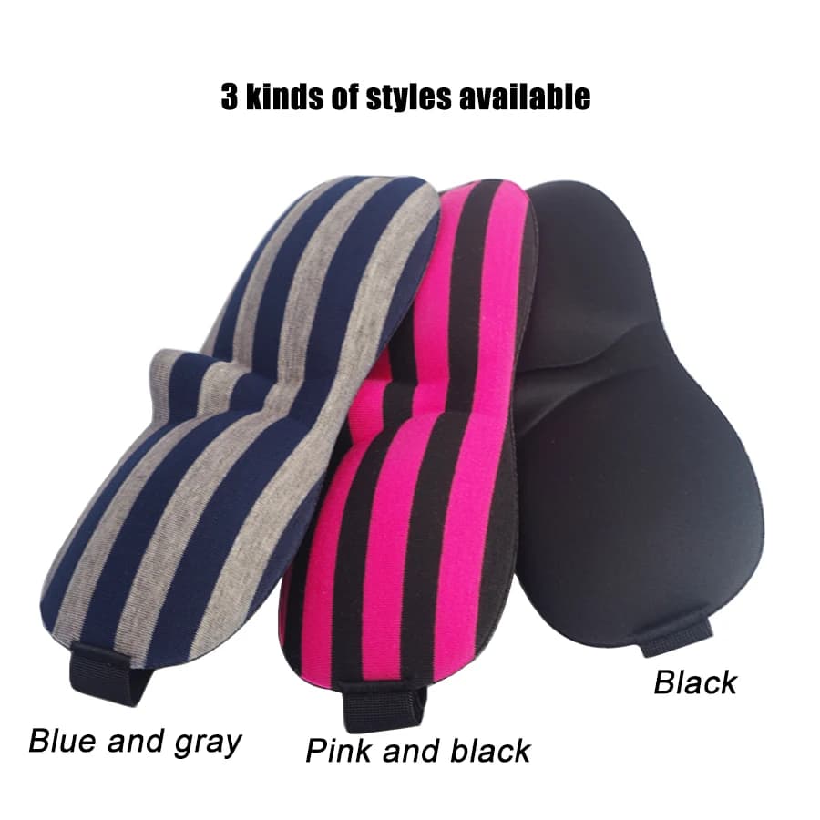 Portable Soft Comfortable Sleeping Aid Cover Eye Patch - 3D Design Eye Mask for Travel Rest Stripes Blindfold