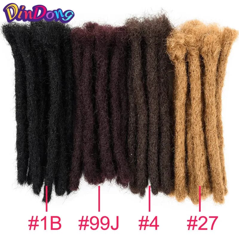 Handmade Synthetic Crochet Braiding 6 Inch Dreadlocks Hair Extensions - DinDong Hip Hop Collection (10 Inch, Pure Color) for Men