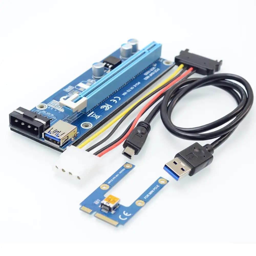 Mini PCIe to PCI Express X16 Riser for Laptop External Graphics Card-GDC Miner mPCIe to PCI-e Slot Expansion Card