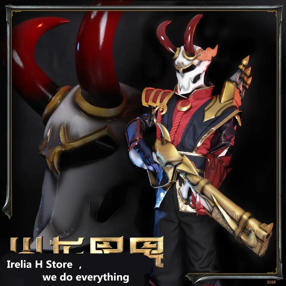 LOL Cosplay: The Virtuoso Khada Jhin Cosplay Costume - Blood Moon Jhin | Custom Size Made Props