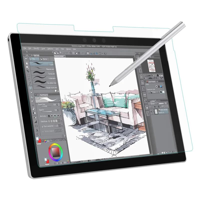 2PCS Paper-Like Screen Protector for Microsoft Surface Pro 7/6/5/4/3 - Paper Texture, Anti-Reflection PET Film