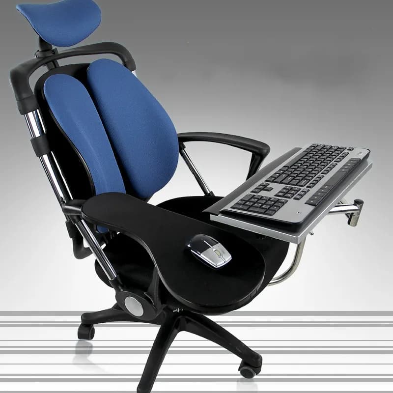 Multifunctional Gaming Chair with Keyboard Tray, Laptop Stand, Rotatable Bracket, Foldable Desk, and Mouse Pad