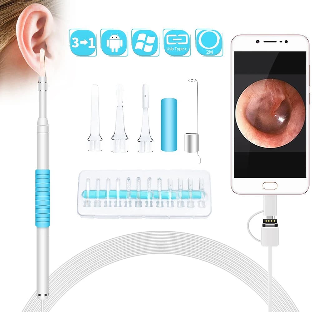In Ear Cleaning Endoscope USB Visual Ear Spoon 5.5mm 0.3MP Mini Camera Android PC Ear Pick Otoscope Borescope Tool Health Care
