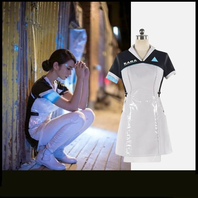 Detroit: Become Human Kara Cosplay Adult Halloween Costume Coat White Version