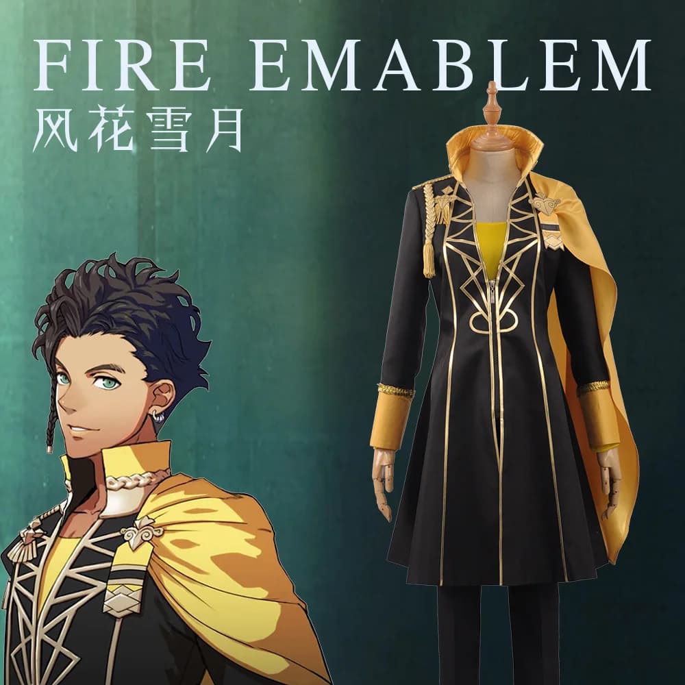 Fire Emblem Three Houses Claude Von Regan Cosplay Costume Uniform - Fancy Battle Boys Shirt, Pants, and Cloak