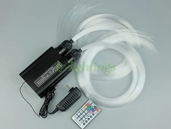Upgrade RGB+WW Fiber Optic Light Kit for Ceiling Decoration - Dual Output LED Light Source with 400 Strands of Optical Fibres