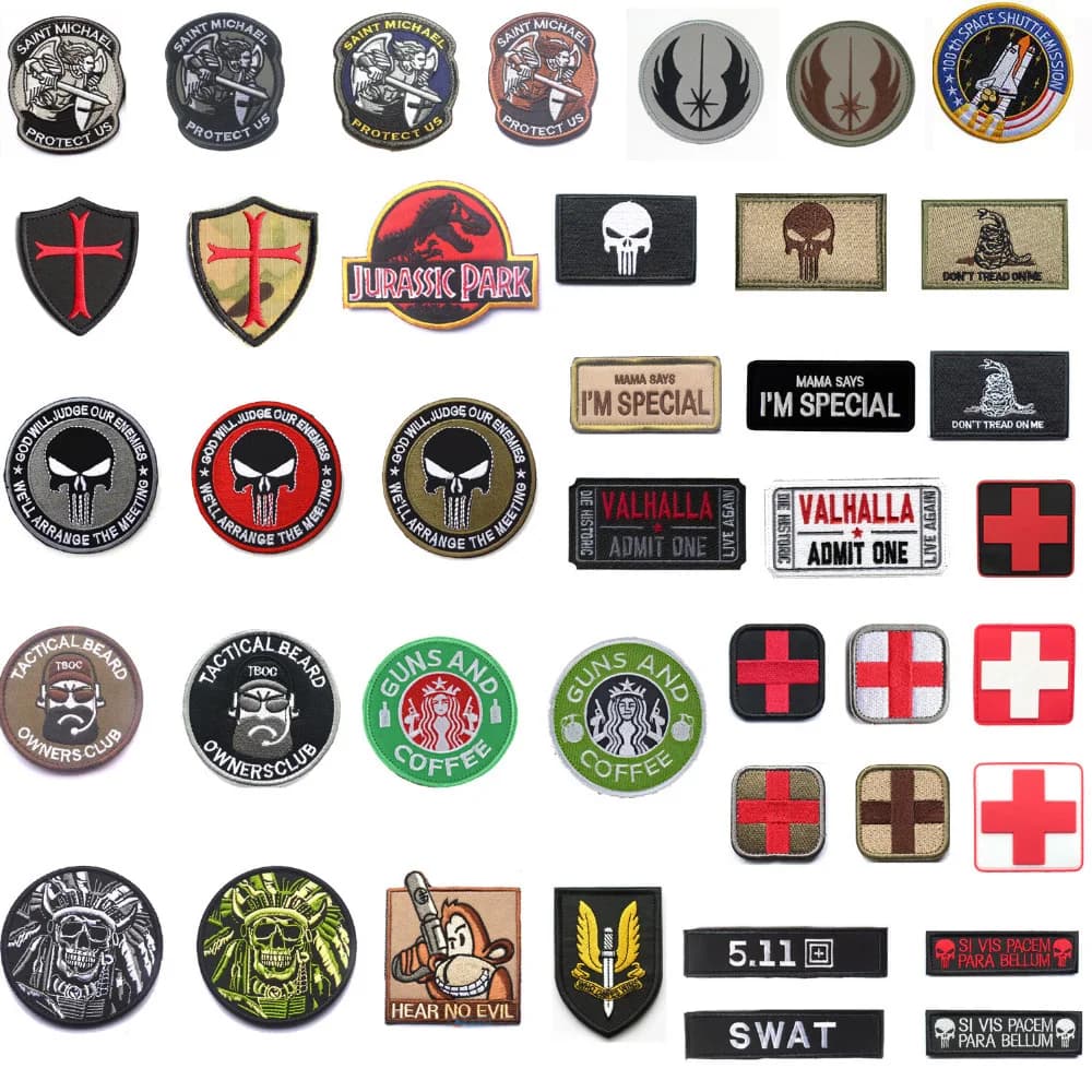 Military Patch Stripe Tactical Patches with Hook Loop - Embroidered for Clothing, Backpack, and Armband Stripes
