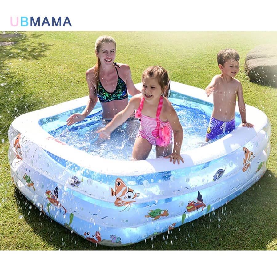 Large Size Inflatable Square Swimming Pool for Kids' Home Use with Heat Preservation - Children's Paddling Pool