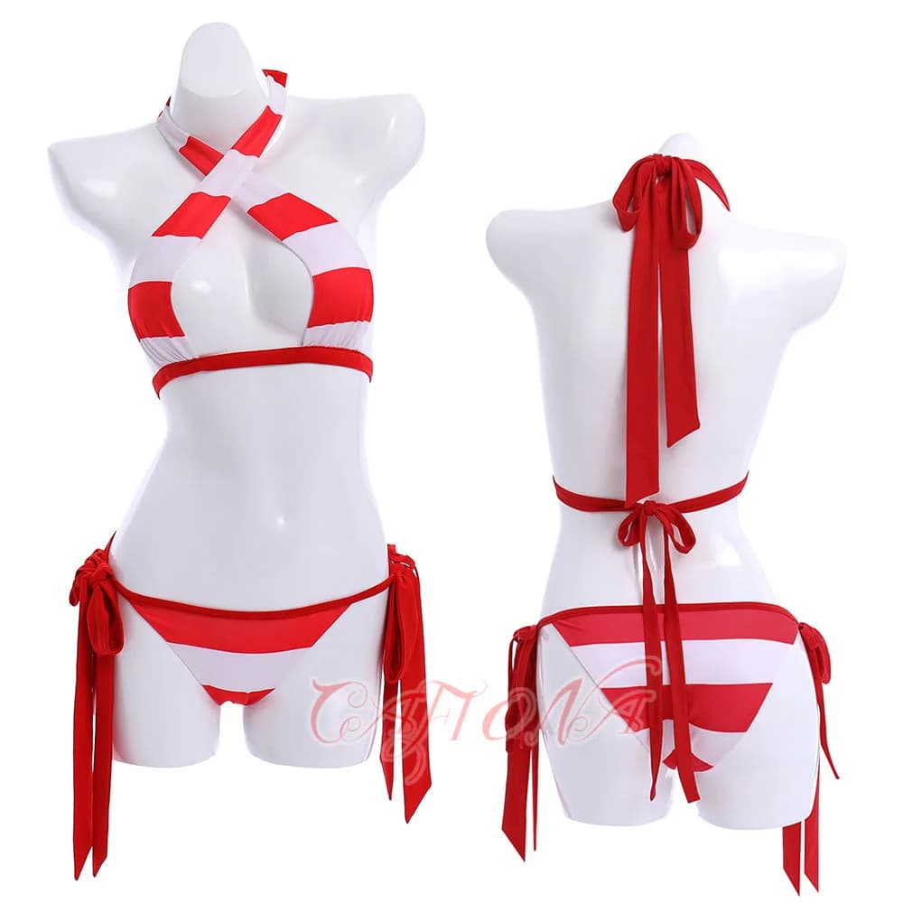 Cafiona Red Swimwear: FGO Fate Grand Order Nero Claudius Caesar Augustus Germanicus Cosplay Costume - Sexy Bikini Set for Girls