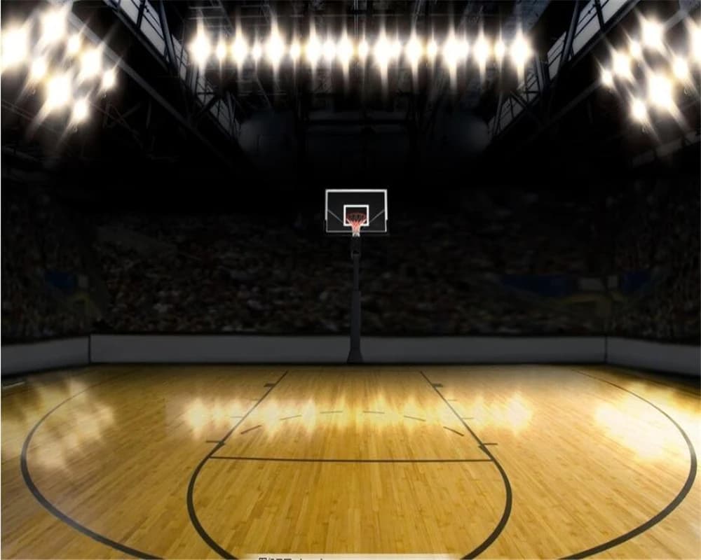 Beibehang Customized 3D Basketball Court Wallpaper, Large Wall Mural, Cool Sports Themed Background for Living Room or Playroom