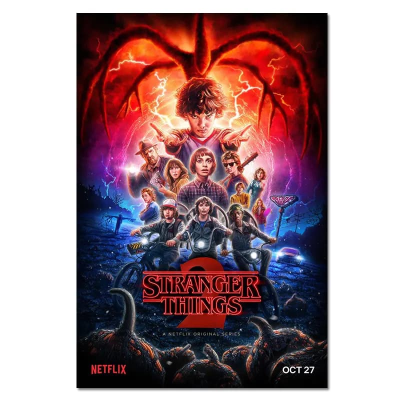 Silk Stranger Things Season 3, 2, 1 Posters: Character Prints for Wall Art in Living Room and Bedroom Decor, 40X60 and 50X75cm