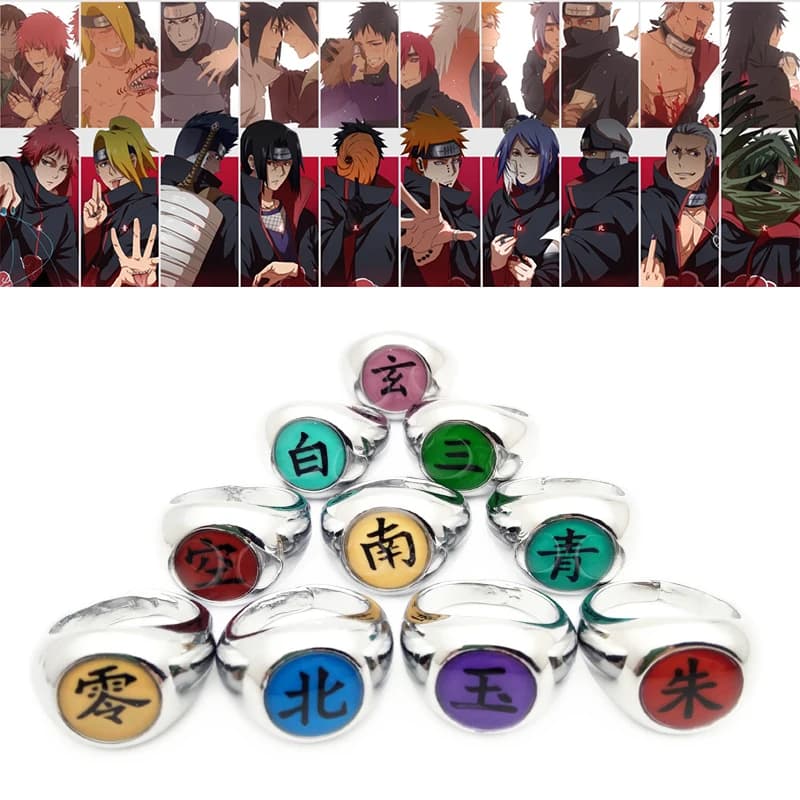 Anime Naruto Akatsuki Rings - Cosplay Accessories Props - Metal - Sasori, Deidara, Orochimaru, Uchiha Itachi, Pain