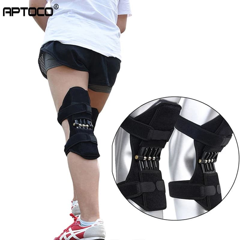 Breathable Non-Slip Joint Support Knee Pads by Aptoco with Powerful Rebound Spring Force for Lift and Care, Knee Booster