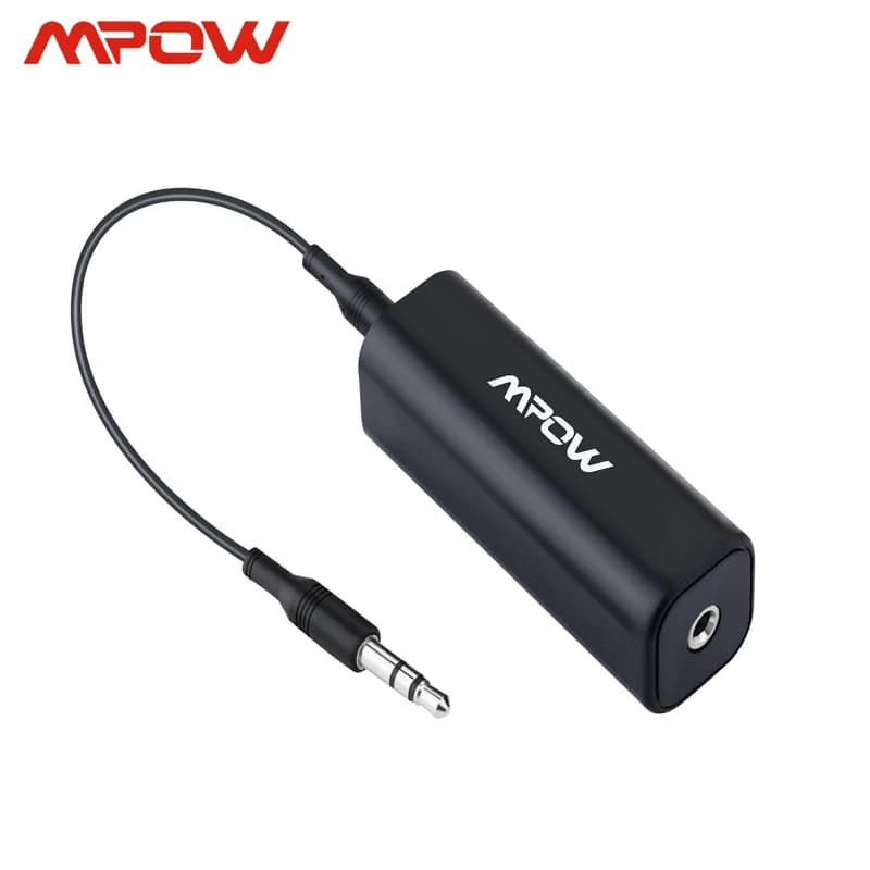 Mpow MA1Black Ground Loop Noise Isolator for Car Audio System and Home Stereo | Noise Cancelling with 3.5mm Audio Cable | Original Brand