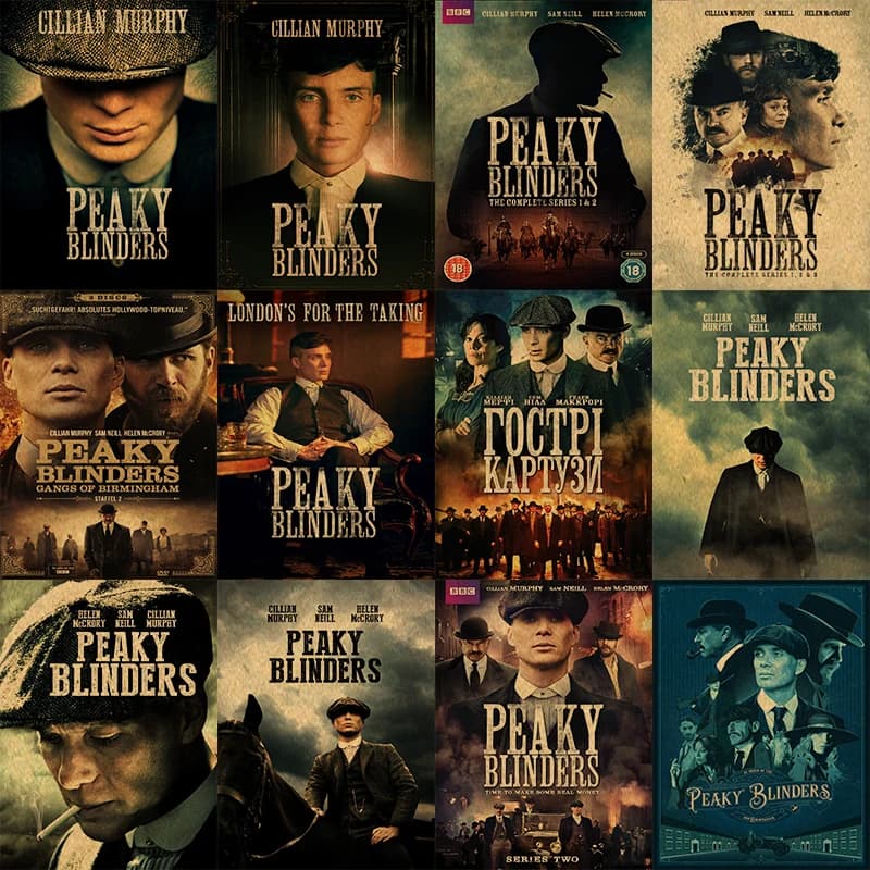Peaky Blinders TV Series Retro Wall Art Poster - Kraft Paper Print for Home Room Decor