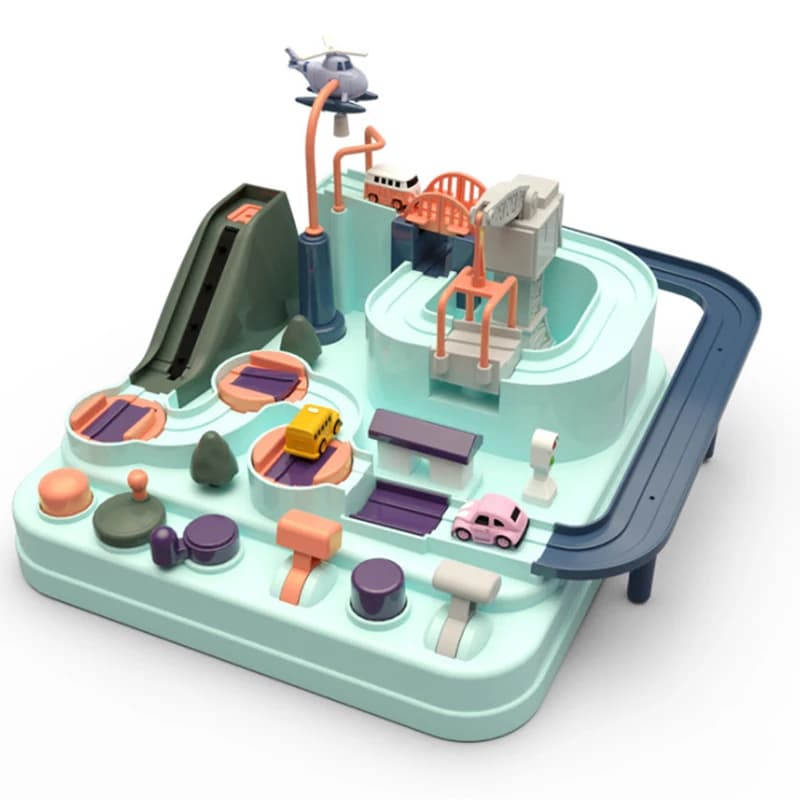 New Design Adventure Train Track Set for Kids - Manipulative Rescue Squad Racing Toys - Perfect Christmas Gift for Boys