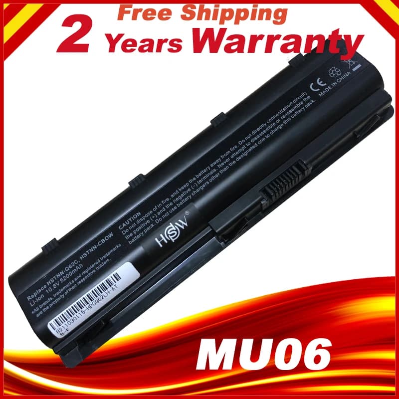 6-Cell Long Life Battery for HP MU06/MU09 Spare 593554-001/593553-001, Compatible with Notebook/Laptop