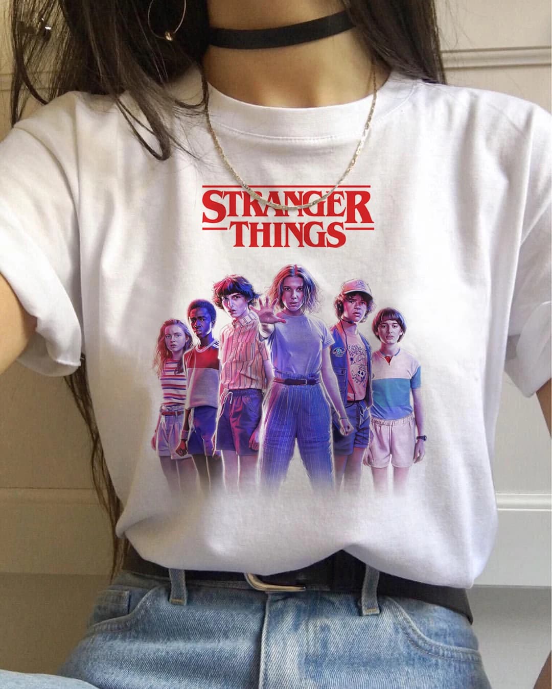 Women's Eleven Kawaii Graphic T-Shirt - 80s 90s Dustin & Ulzzang Inspired Stranger Things Tee