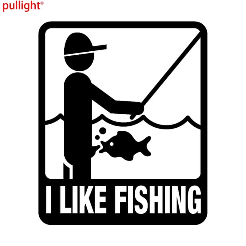 Funny Fishing Sticker for Car, Bumper, Window, Laptop - I Like Fishing Decal