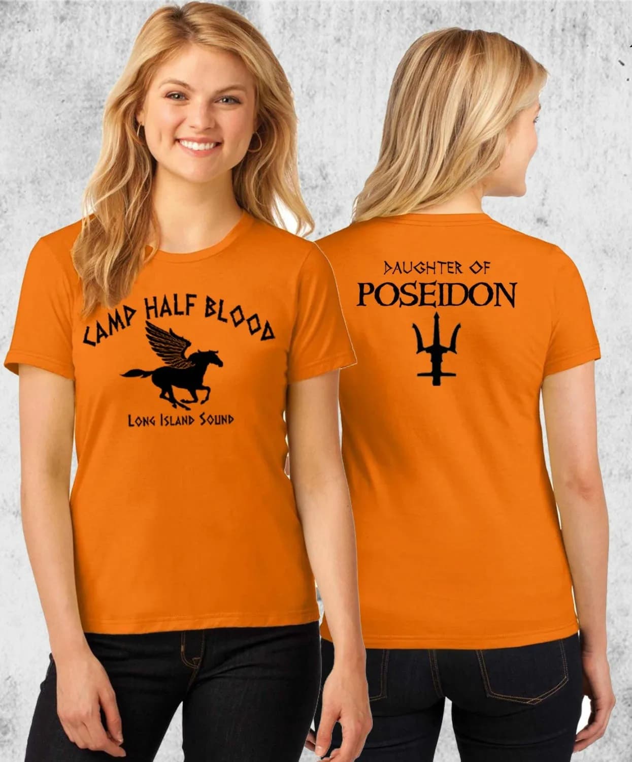 HJN Camp Half-Blood T-Shirt: Kuakuayu Percy Jackson Halloween Costume with Two-Sided Print for Women and Unisex Sizes