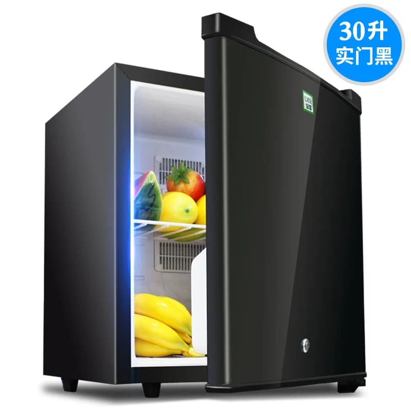 30L Mini Fridge Small Refrigerator for Hotel Room Household with Glass Door - Mini Cake Showcase, Tea Cooler Box Portable