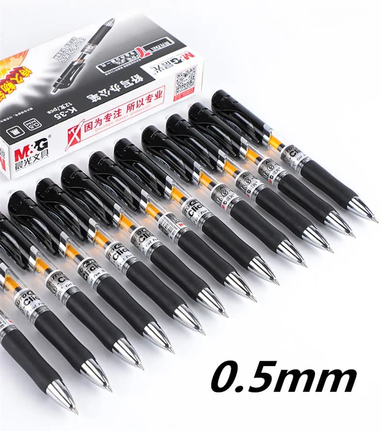 M&G K-35 0.5mm Push Type Neutral Pen for Students and Office Use - 12pcs/box