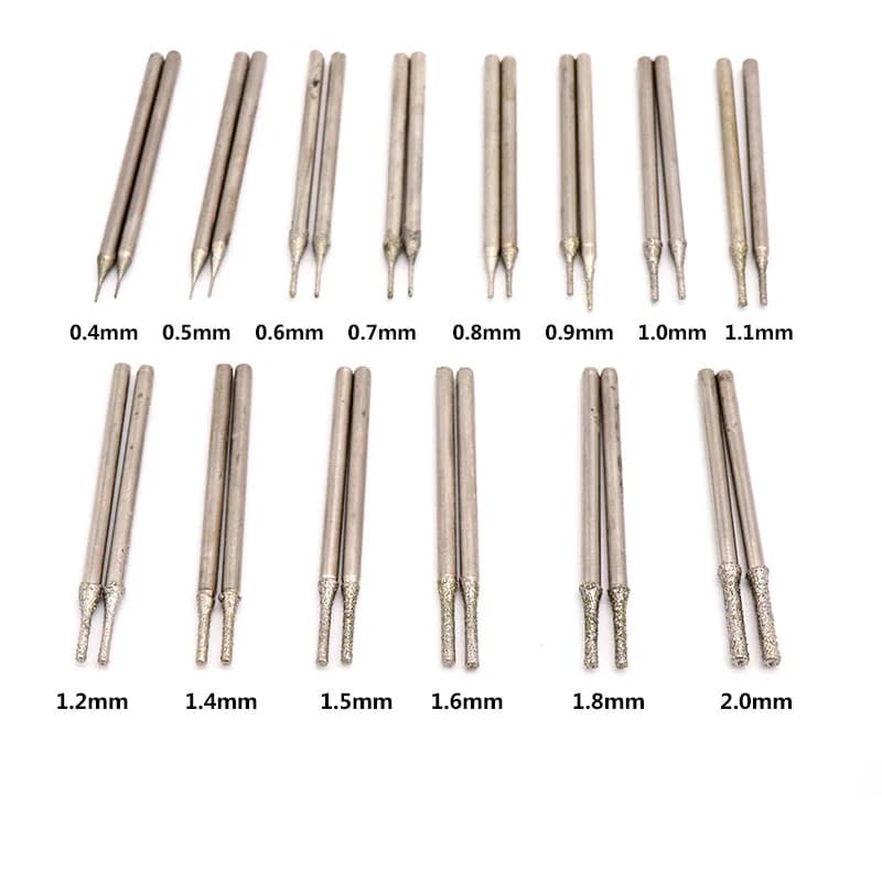 10-Piece Diamond Grinding Head Bur Bit Set for Dremel Rotary Tool Accessories Mini Drills