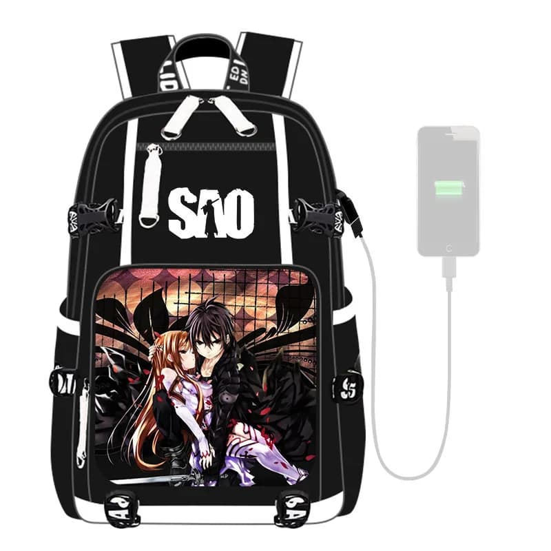Anime Sword Art Online SAO Travel Bag - Rucksack Backpack Mochila Schoolbag for Teens, Students, Men, Women with Anime Pattern