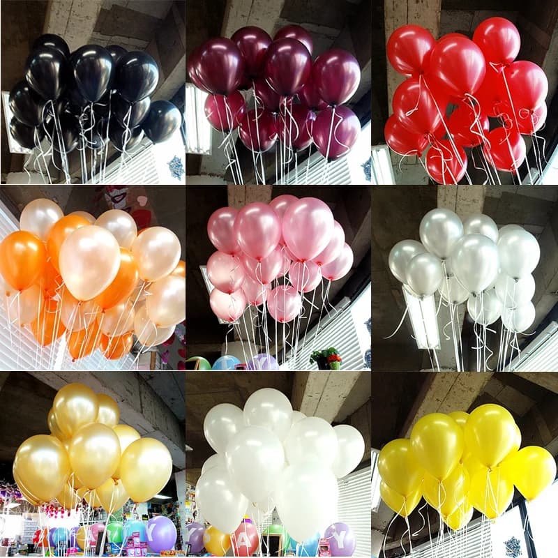Bulk Pack Multicolor Latex Balloons 100/50 Pieces – Gold, Red, Pink, Blue – Birthday, Wedding, Party Decorations, Kids Toys, Pearl Air Balloons Set