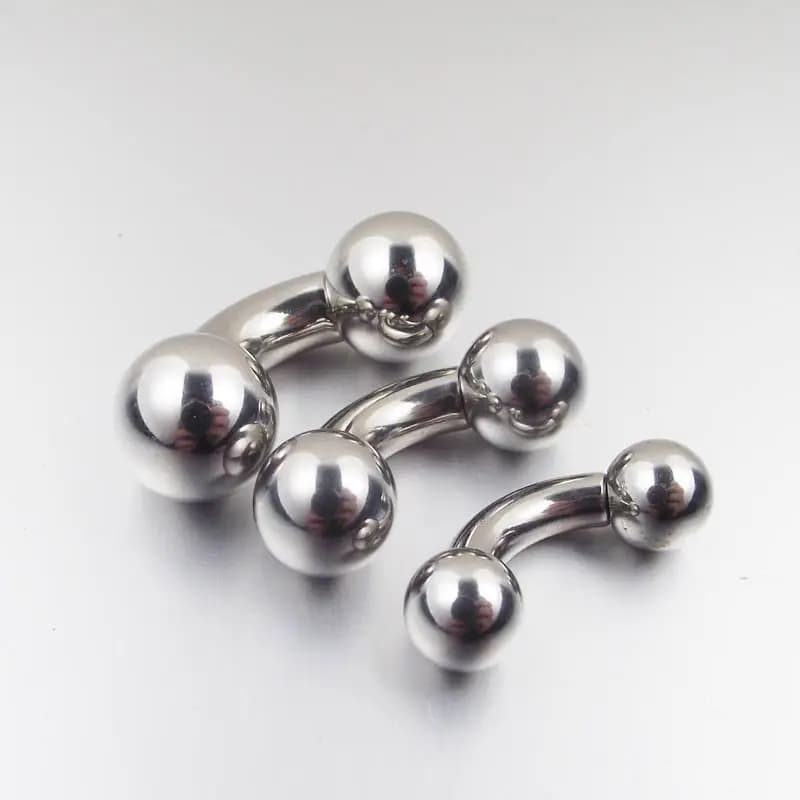 Large 10mm Short Gauge Stainless Steel Curved Barbell Rings for PA Ring Prince Albert Ring Body Piercing Jewelry