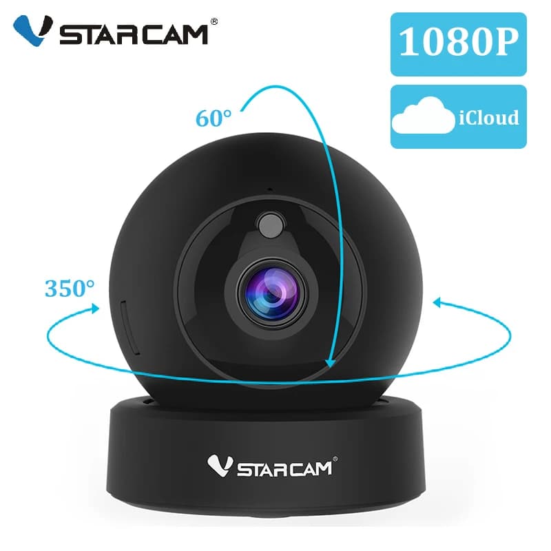 Vstarcam G43S IP Camera - 1080P 2MP Dome Mini, Wireless WiFi Security Camera with PTZ Pan/Tilt/Zoom, IR Night Vision, Home Surveillance Camera, Baby Monitor