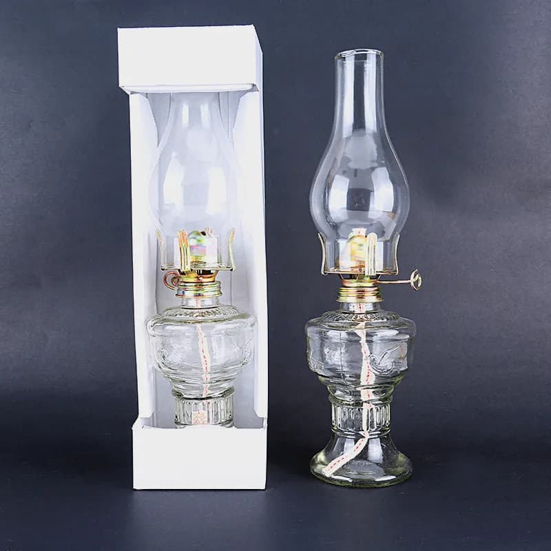 Advance Booking 32cm Glass Kerosene Lanterns Oil Lamp Glass Classic Retro Family Decorative Lights