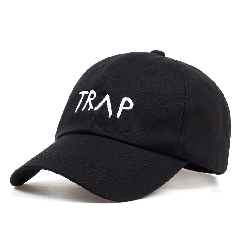 Wholesale Custom Black Hood Hip Hop Dad Hat Baseball Cap Pretty Girls Like Trap Music 2 Chainz Album Rap LP 100% Cotton TRAP
