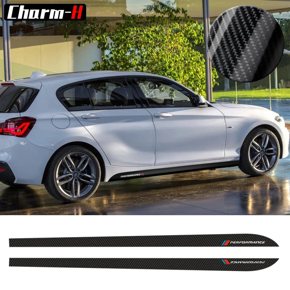 2pcs M Performance Side Skirt Sill Stripe Decals Stickers for BMW 1 Series F20 F21 118i 120i 125i 128i 135i M Sport