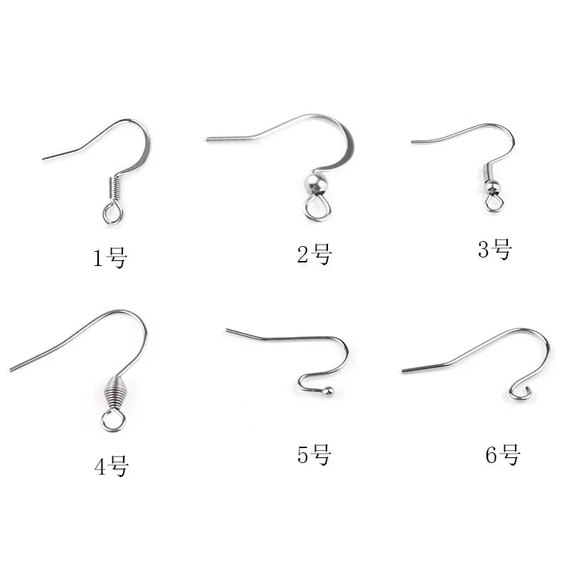 50 Pack Hypoallergenic Surgical Stainless Steel French Hook Earwires with Fishhook Clasp - Spring Fit DIY Earring Jewelry Component
