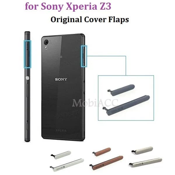 Sony Xperia Z3 USB Charging Port Cover Flap + Micro SD Dust Plug - Waterproof Flaps for Z3 D6603 D6643 D6653 D6616