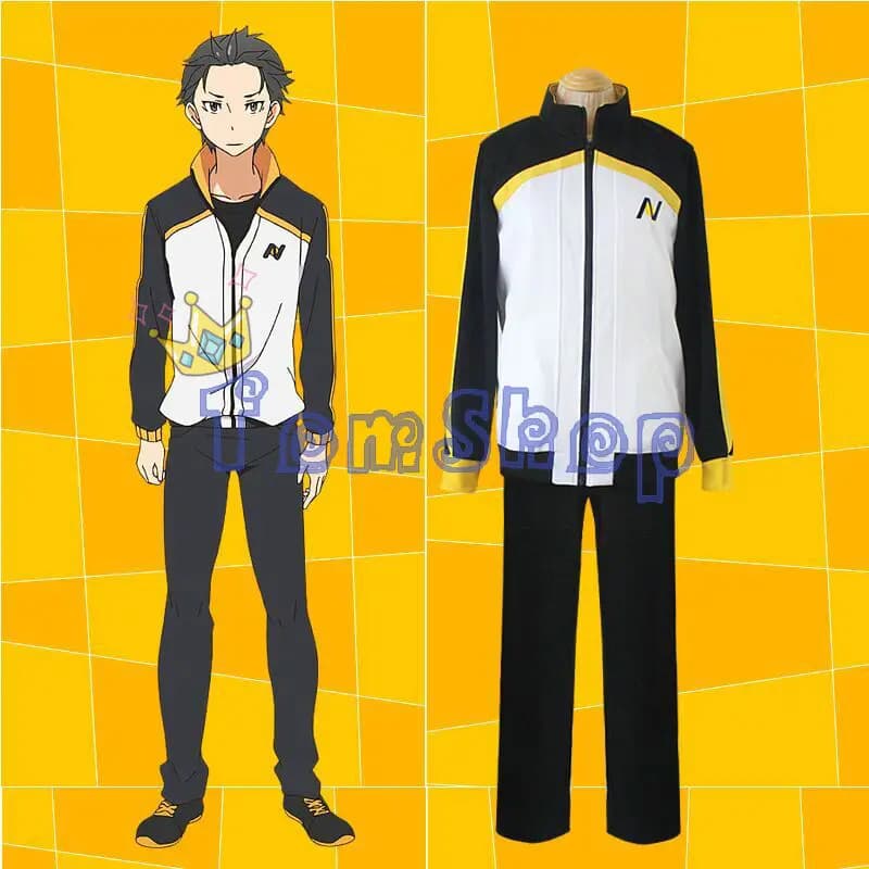 Re: Zero Starting Life in Another World Subaru Natsuki Cosplay Costume Jacket Coat & Pants Sportswear Uniform