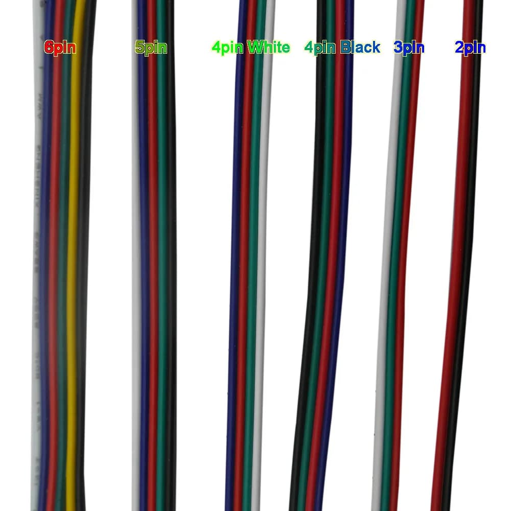 5-100 Meters Extension Electric Wire Cable Led Connector for 5050 3528 RGBW RGB CCT LED Stirp - 2pin, 3pin, 4pin, 5Pin, 6pin, 22 AWG
