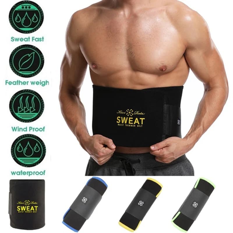 Men Waist Trimmer for Weight Loss - Sweat Sauna Slim Belt for Men and Women - Neoprene Belly Fat Slimming Stomach Back Support Band