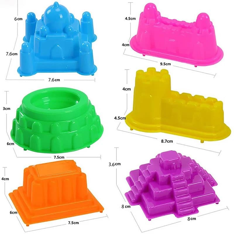 Kids Sand Castle Building Toys Set - 6 Pcs Mini Ancient Building Molds for Children Beach Play - Fun Game Model Kits - Great Gifts for Toddlers