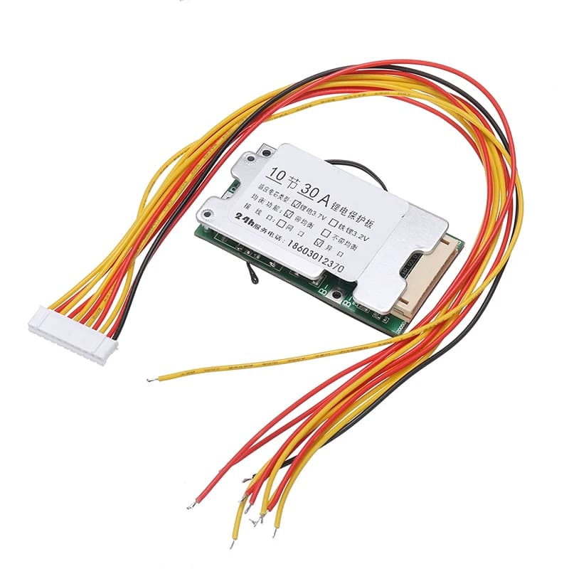 10S 36V 30A Lithium-ion Protection Board for Electric Car Inverter - Li-ion Cell 18650 Battery BMS PCB Board with Balance