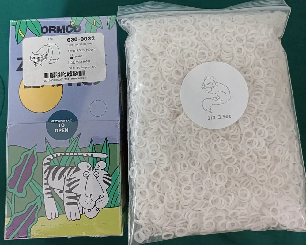 ORMCO Z-pak Clear Retainer Invisalign Aligner 3.5OZ 1/4†FOX ZOO Bands - Dental Orthodontic Elastic Ties (5000 Pack)