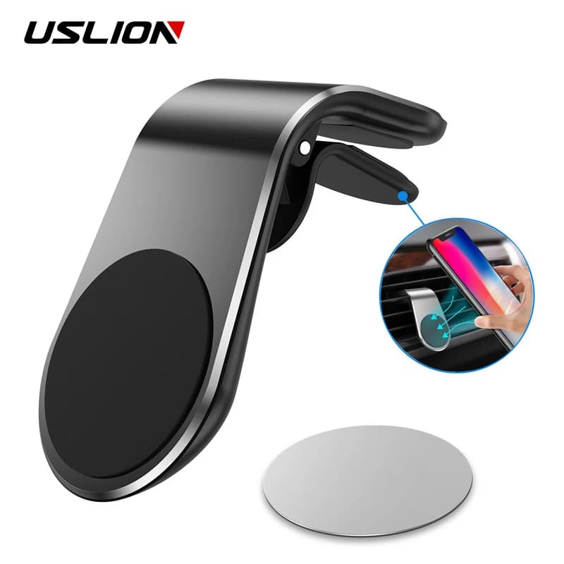 USLION Magnetic Car Phone Holder Air Vent Clip Mount Stand in Car for iPhone 11 Samsung S10 S9 Magnet GPS Mobile Phone Holders