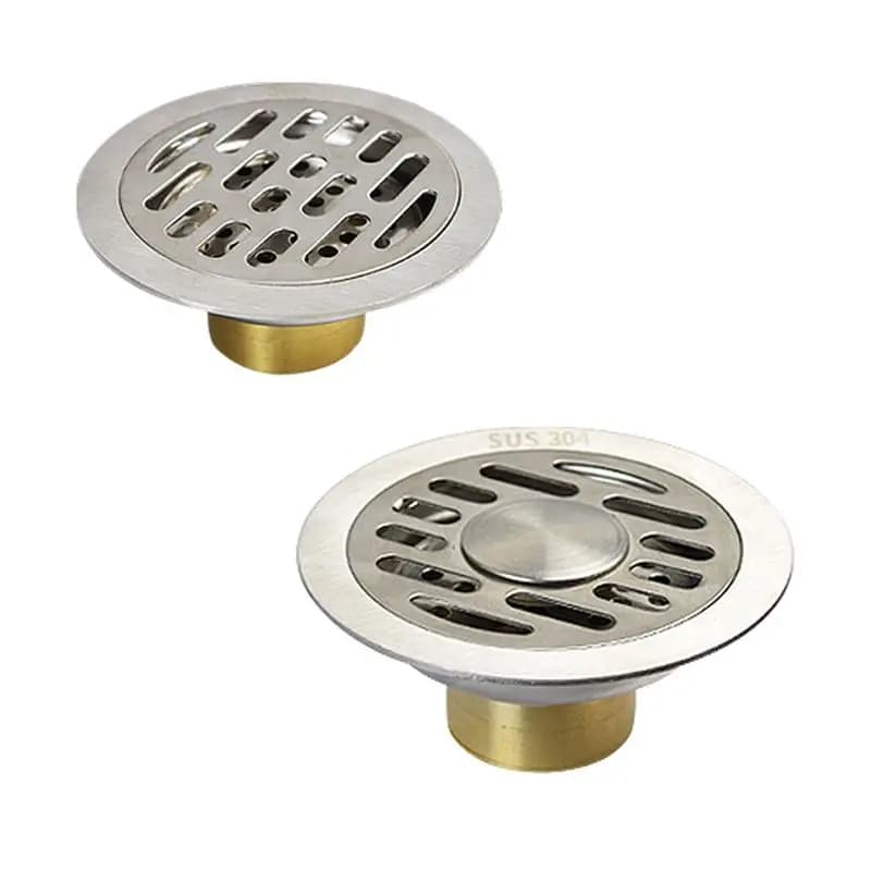 Fast Draining Odor-Resistant Stainless Steel Round Floor Drain for Bathroom Shower Room - Invisible Insert Floor Waste