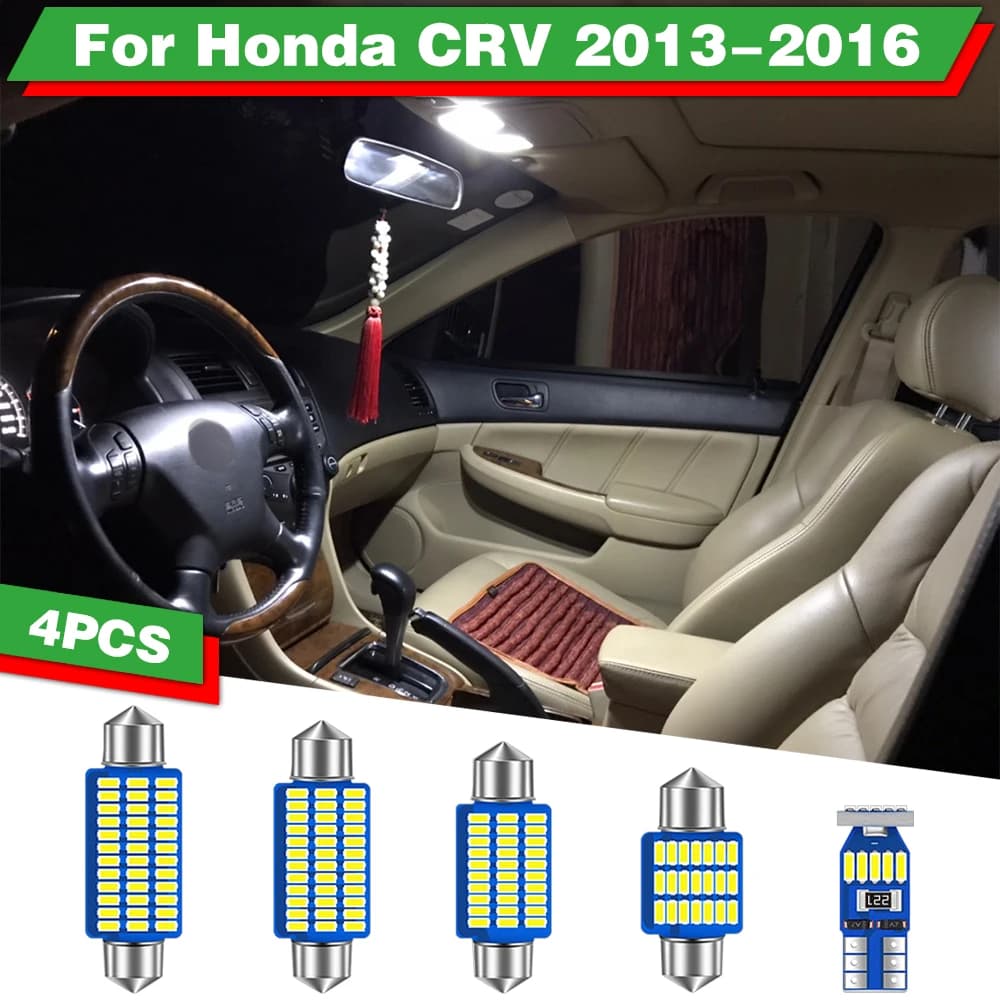 4pcs LED Car Interior Dome Lamp Trunk Light for Honda CRV 2013-2016 Accessories